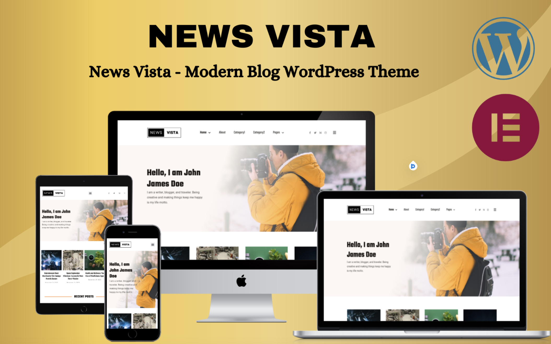 News Vista - Modern Blog Elementor WordPress Theme